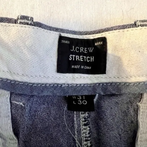 J Crew 31 x 28.5 Original 484 Slim Chambray Pants Original Fit​​​​​​​​​​…