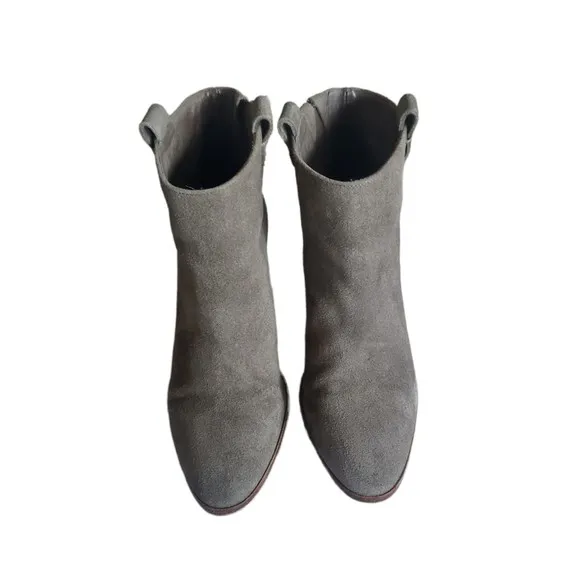 J. CREW Gray Suede Leather Ankle Boots C2030 Women’s Size 6.5