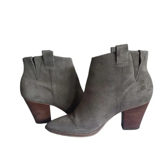 J. CREW Gray Suede Leather Ankle Boots C2030 Women’s Size 6.5