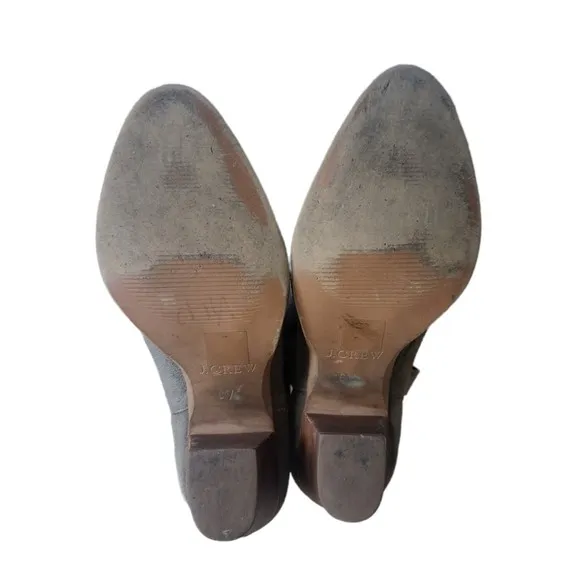 J. CREW Gray Suede Leather Ankle Boots C2030 Women’s Size 6.5