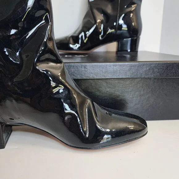 J. Crew Italian Black Patent Leather Boots Women's SZ 9 - #BM706 - New in Box!