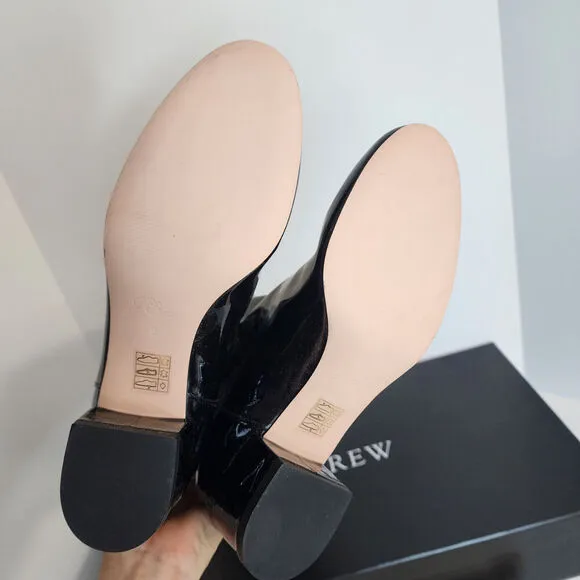 J. Crew Italian Black Patent Leather Boots Women's SZ 9 - #BM706 - New in Box!