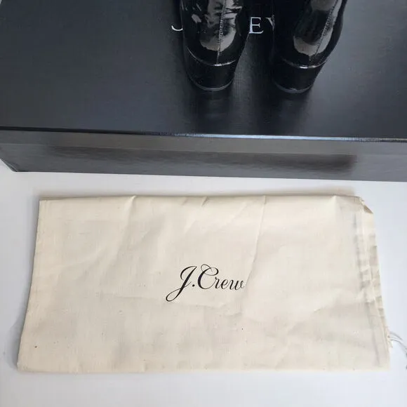 J. Crew Italian Black Patent Leather Boots Women's SZ 9 - #BM706 - New in Box!