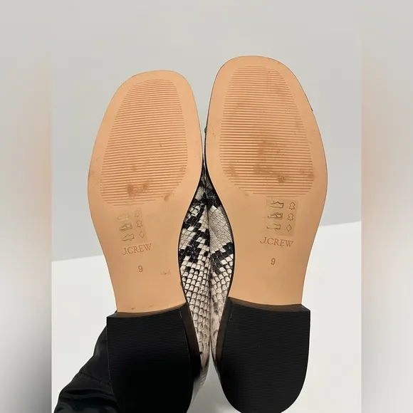 J. Crew Maison ruched loafers in snake-embossed Italian leather sz 9 New