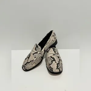 J. Crew Maison ruched loafers in snake-embossed Italian leather sz 9 New