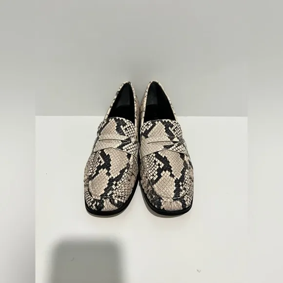 J. Crew Maison ruched loafers in snake-embossed Italian leather sz 9 New