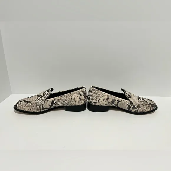 J. Crew Maison ruched loafers in snake-embossed Italian leather sz 9 New