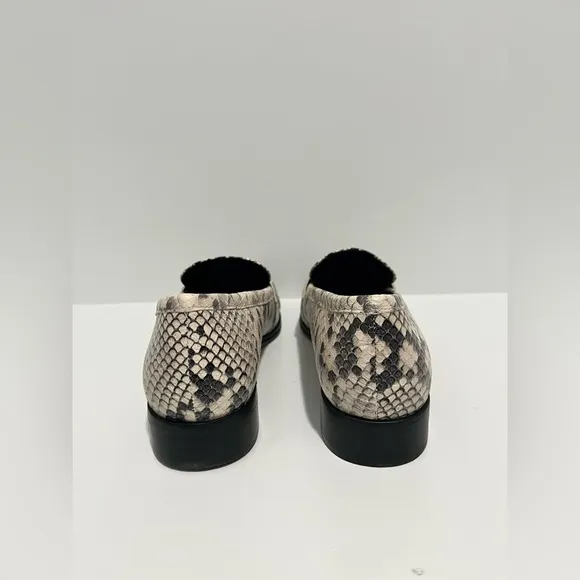 J. Crew Maison ruched loafers in snake-embossed Italian leather sz 9 New