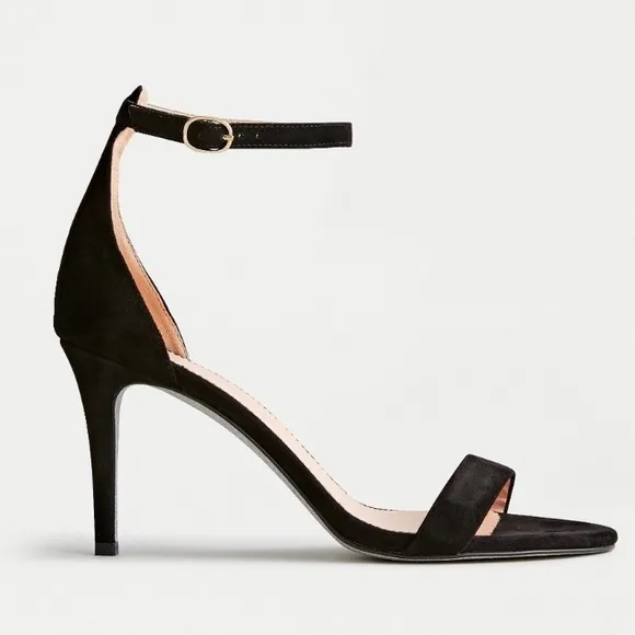J. crew Riley Stiletto Heeled Black Sandals size 9 New