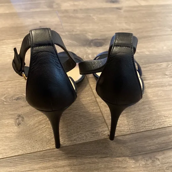 J. crew Riley Stiletto Heeled Black Sandals size 9 New