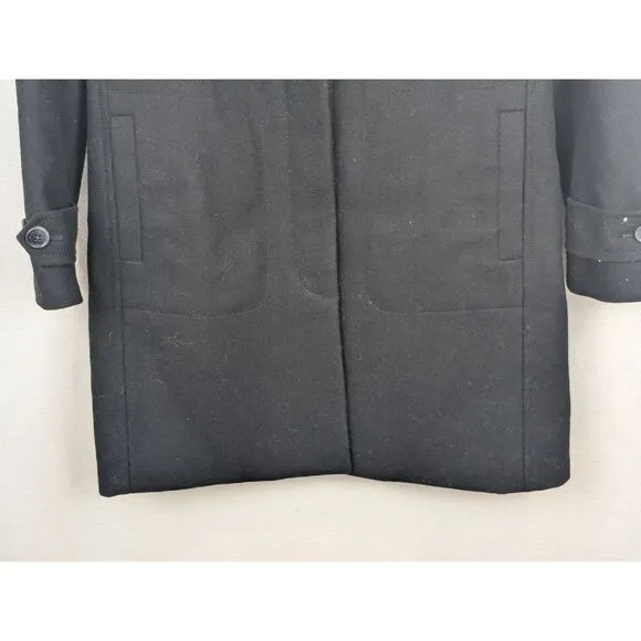 J. Crew Wool Pea Coat Thinsulate Liner Black Women's Size XS NWT &amp; Imperfection