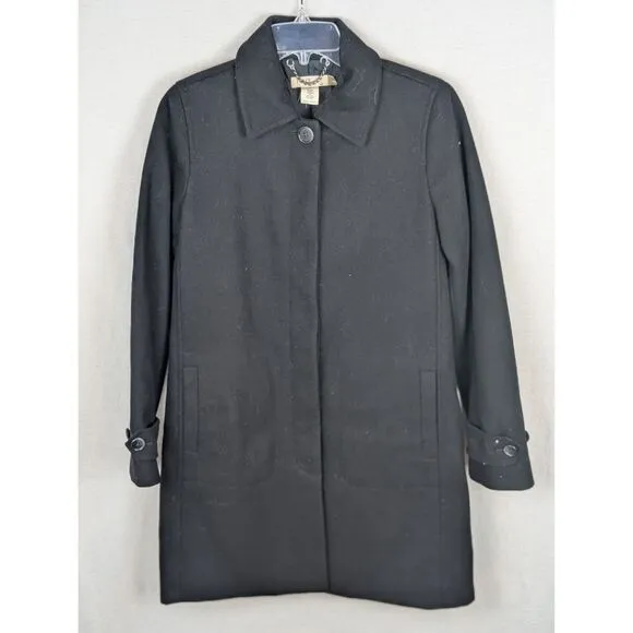 J. Crew Wool Pea Coat Thinsulate Liner Black Women's Size XS NWT &amp; Imperfection