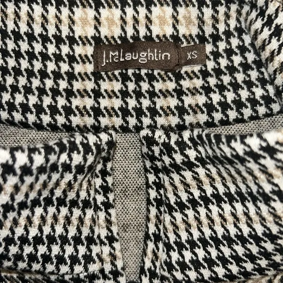 J. McLaughlin Long Sleeve Houndstooth Mock Neck Casual Sweater Dress Size XS NEW