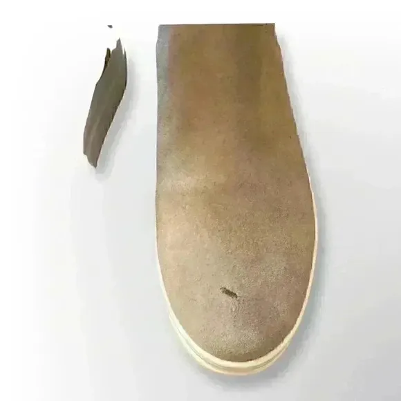J slides of New York tan leather boots with faux fur lining- size 7
