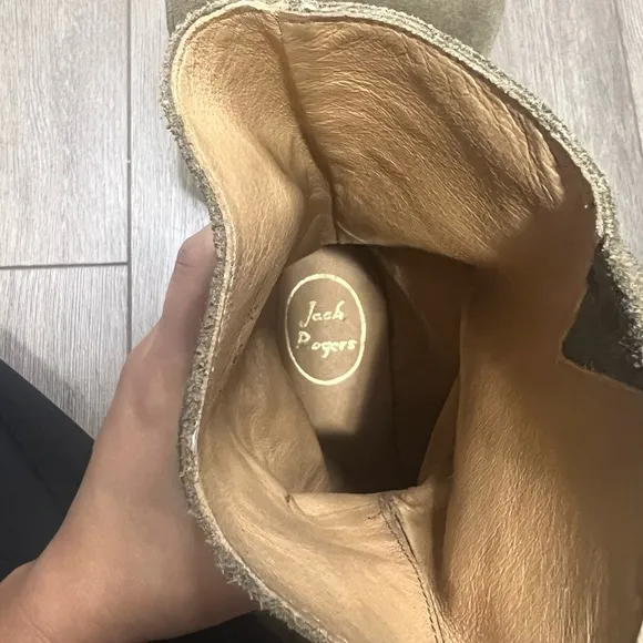 Jack Rogers Olive Green Suede Kaitlin Ankle Boots Size 6.5