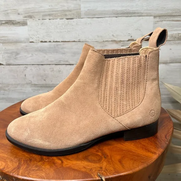 Jack Rogers Women's Brown Tan Suede Pippa Chelsea Booties Size 5.5 Ankle Casual
