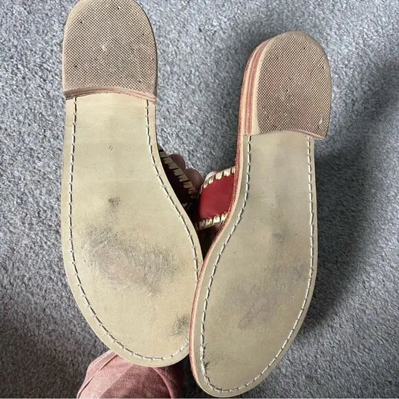 Jack Rogers Maroon Gold Sandals