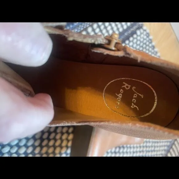Jack Rogers zipper leather ankle boots sz 10M