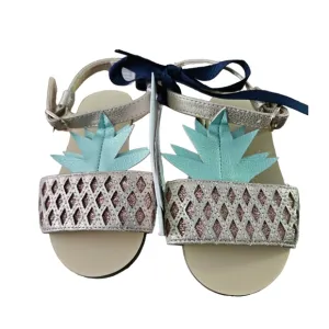 Janie and Jack Green and gold pineapple Sandals Sz 6 NWT