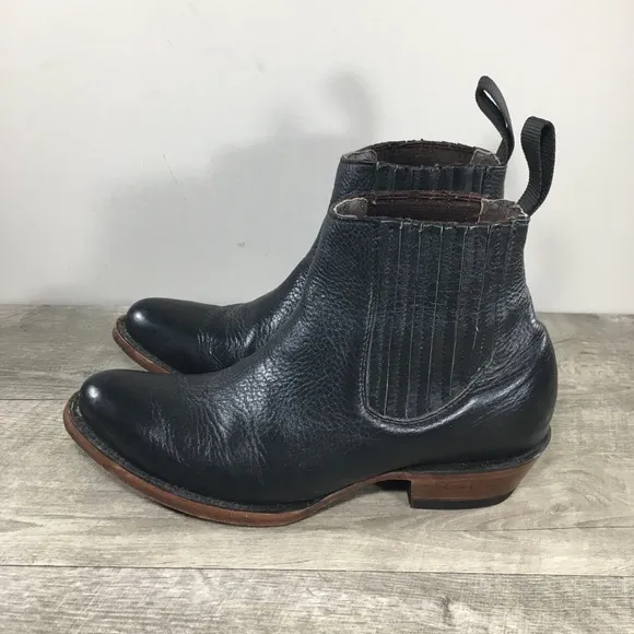 J.B. Dillon Chelsea Legacy Black Leather Western Cowboy Work Womens Boots Size 9