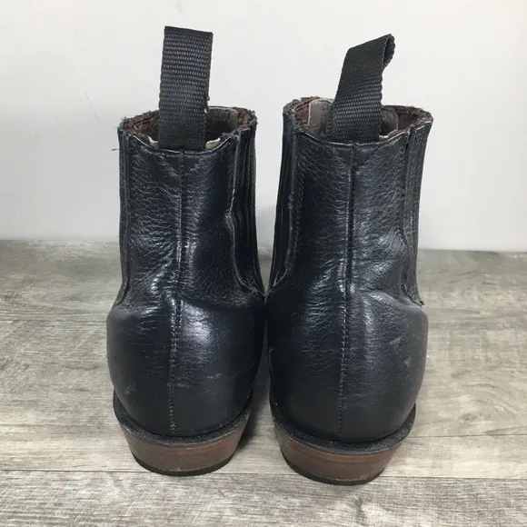 J.B. Dillon Chelsea Legacy Black Leather Western Cowboy Work Womens Boots Size 9