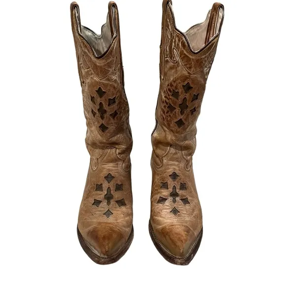 J.B. Dillon Reserve Distressed Leather Western Boots, Sz 7.5