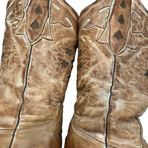 J.B. Dillon Reserve Distressed Leather Western Boots, Sz 7.5