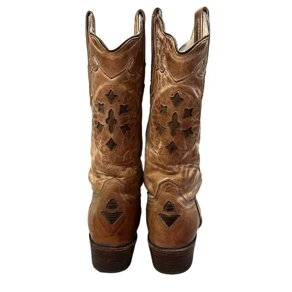 J.B. Dillon Reserve Distressed Leather Western Boots, Sz 7.5
