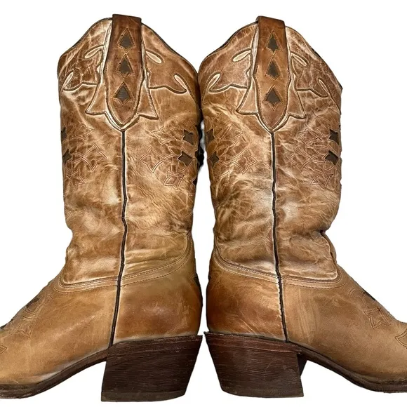 J.B. Dillon Reserve Distressed Leather Western Boots, Sz 7.5