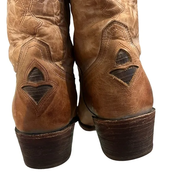 J.B. Dillon Reserve Distressed Leather Western Boots, Sz 7.5