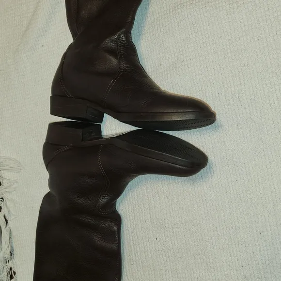 J.Crew brown pebbled leather tall pull-on boots  8.5