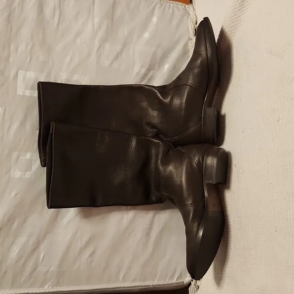 J.Crew brown pebbled leather tall pull-on boots  8.5