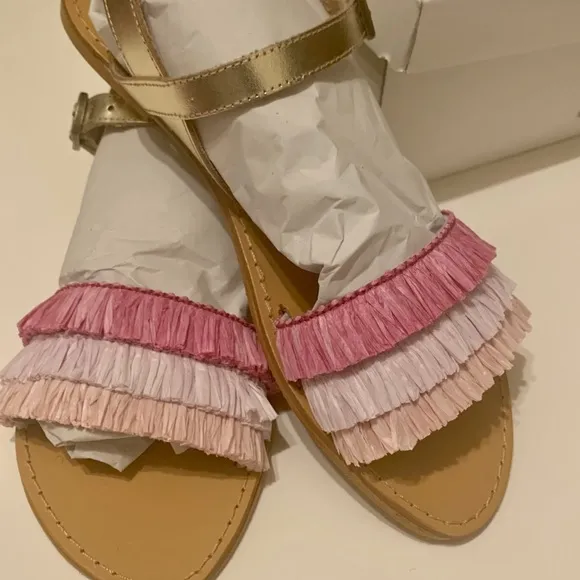 Jcrew Childrenchic®sandals w/rainbow raffia fringe