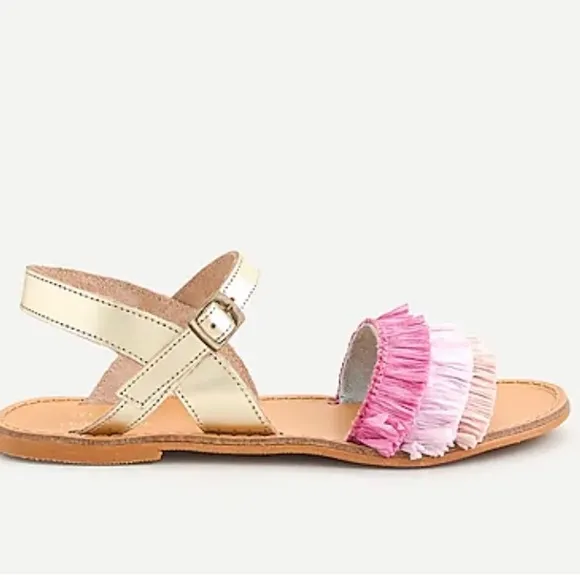 Jcrew Childrenchic®sandals w/rainbow raffia fringe