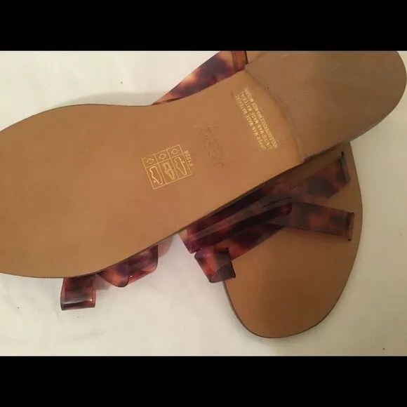 J CREW Jelly Criss-Cross Sandals  LEOPARD BROWN