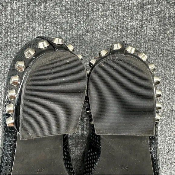 Jeffrey‎ Campbell Barnett Black Studded Loafers Womens Size 8 M Perforated