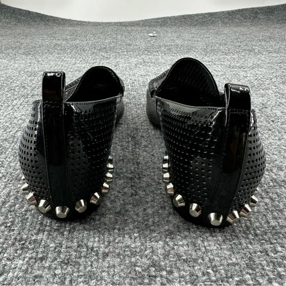 Jeffrey‎ Campbell Barnett Black Studded Loafers Womens Size 8 M Perforated