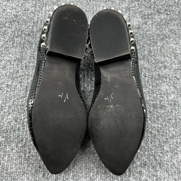 Jeffrey‎ Campbell Barnett Black Studded Loafers Womens Size 8 M Perforated