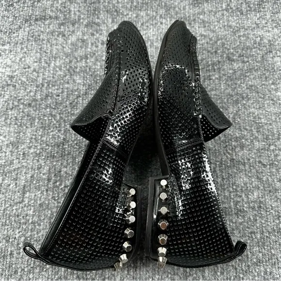 Jeffrey‎ Campbell Barnett Black Studded Loafers Womens Size 8 M Perforated