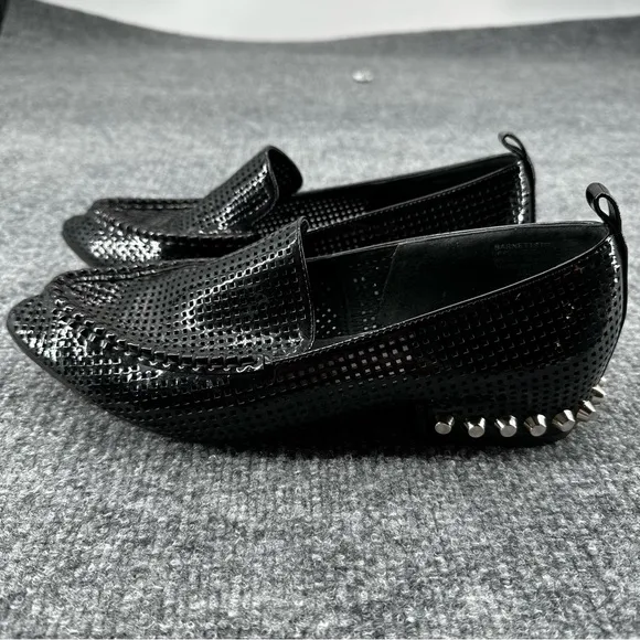 Jeffrey‎ Campbell Barnett Black Studded Loafers Womens Size 8 M Perforated