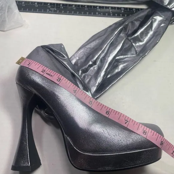Jeffrey Campbell BNIB Small PANTALONES 6M platform women Silver
