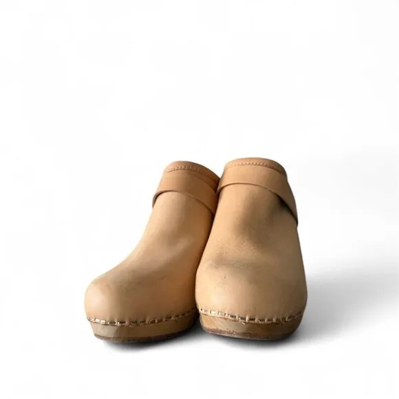 Jeffrey Campbell Clog Wood Platform Suede Nubuck Beige Clogs Womens shoes