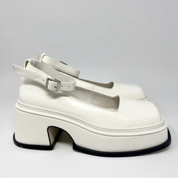 Jeffrey Campbell Empath Platform Mary Jane Pump Shoes Size 6 Creme