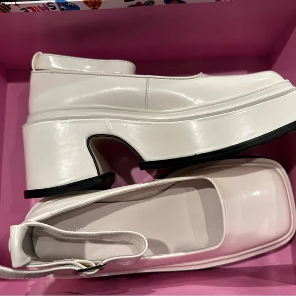 Jeffrey Campbell Empath Platform Mary Jane Pump Shoes Size 6 Creme