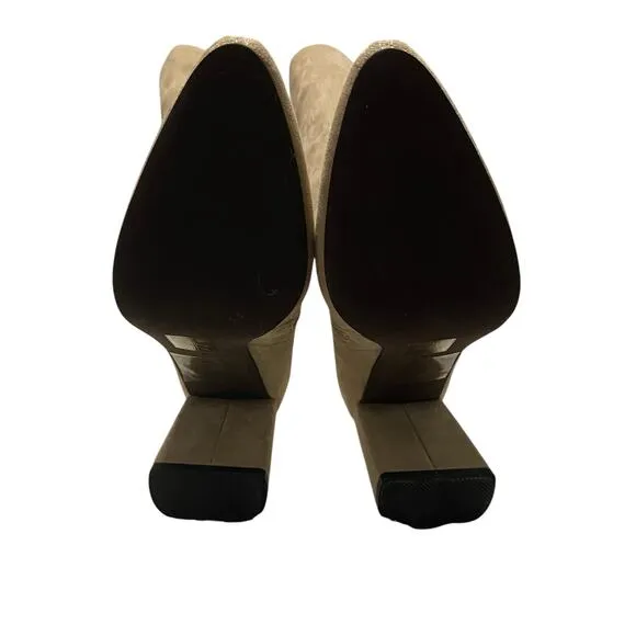 Jeffrey Campbell Parisah 2 Heeled Boots Over The Knee Pointed Toe Ice Suede Sz 5