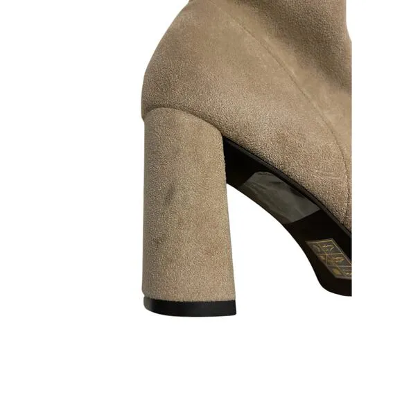Jeffrey Campbell Parisah 2 Heeled Boots Over The Knee Pointed Toe Ice Suede Sz 5