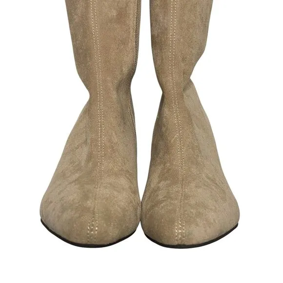 Jeffrey Campbell Parisah 2 Heeled Boots Over The Knee Pointed Toe Ice Suede Sz 5
