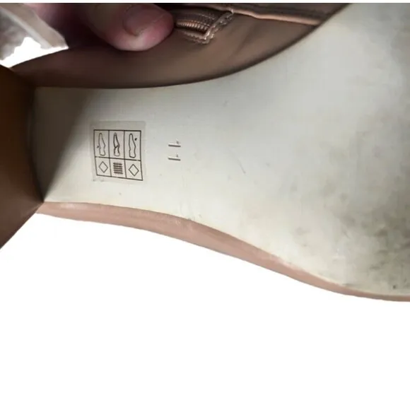 Jeffrey Campbell Patent Nude  Tan Ankle Heeled Boots