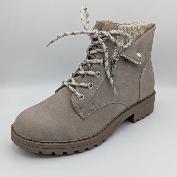 Jellypop Women's Memories Lace Up Stylish Gray Ankle Boots Size 8