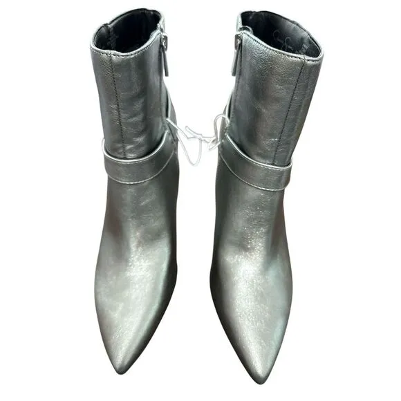 Jessica Simpson Darnina Silver Ankle‎ Boots 3&quot; Heels Size 9.5 M